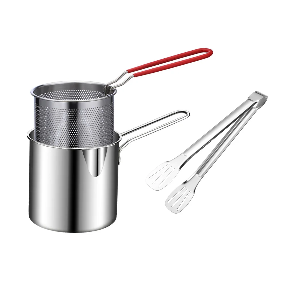 

Basket Fryer Pot Fry Deep Fryingfish Stainless Steel Strainer French Chips Pan Japanese Turkey Onion Pasta Mini Mesh Kitchen