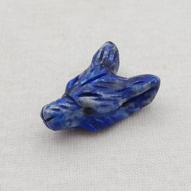 New Design Natural Stone Lapis Lazuli Handcarve Wolf Head Pendant Bead,27x18x10mm,5g Fashion Jewelry Necklace Accessories