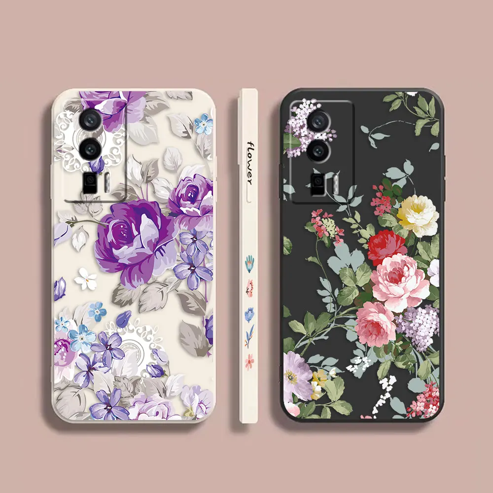 

Case For Redmi K60E K60 K50 K40S K40 K30 K20 12C 10C 9A 9 8 10X 10A 10 Pro 4G 5G Gaming Case Fundas Cqoues Pretty Purple Flowers