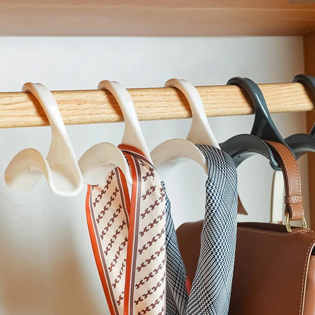 

Wardrobe Bag Hook Multipurpose Tie Silk Scarf Belt Coat Hanger Bag Hook Rack Storage Plastic N4f5