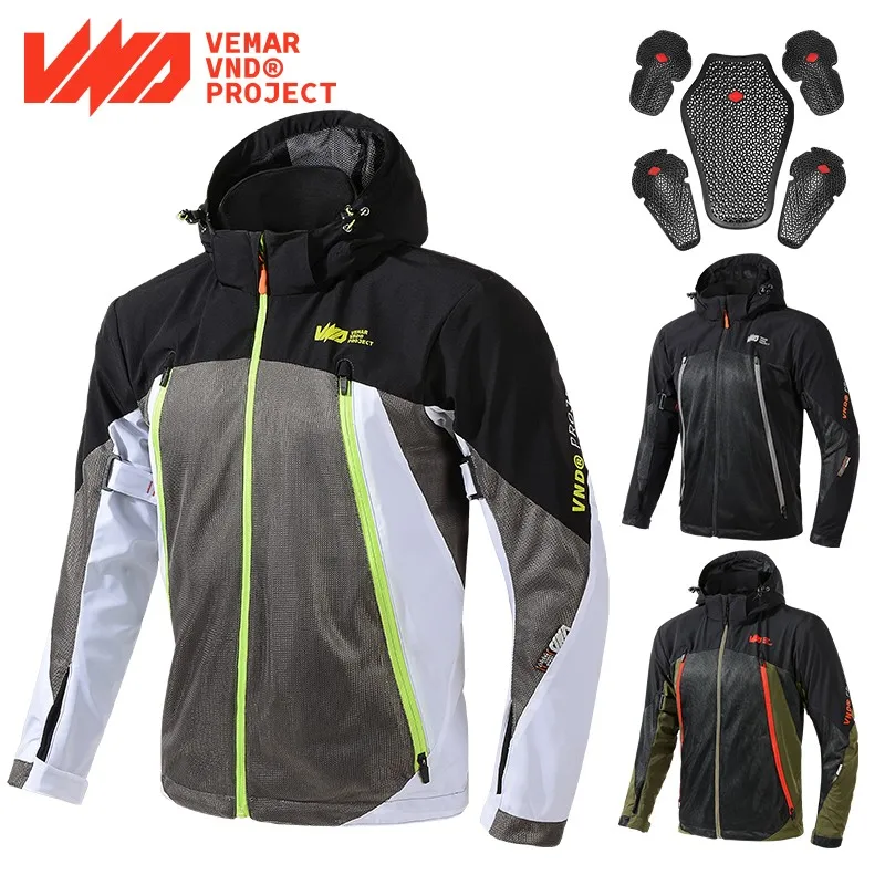 Enlarge Summer Men Moto Clothes VND A02 Motocross Riding Waterproof Jackets Motorbike Cycling Coat Protective Gear Motorcycle Jacket
