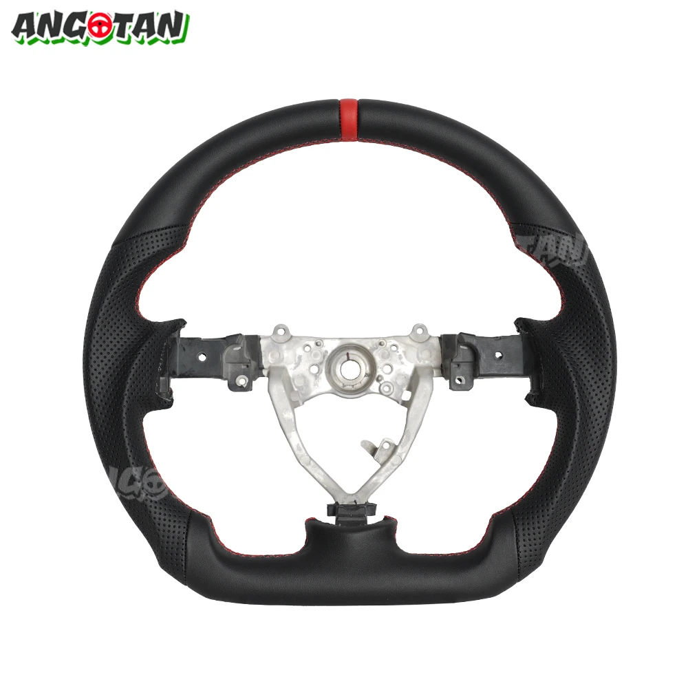 

Руль из натуральной кожи для Toyota FJ Cruiser 2004-2017, полностью кожаный, с красной строчкой, аксессуар для автомобиля, индивидуальная настройка