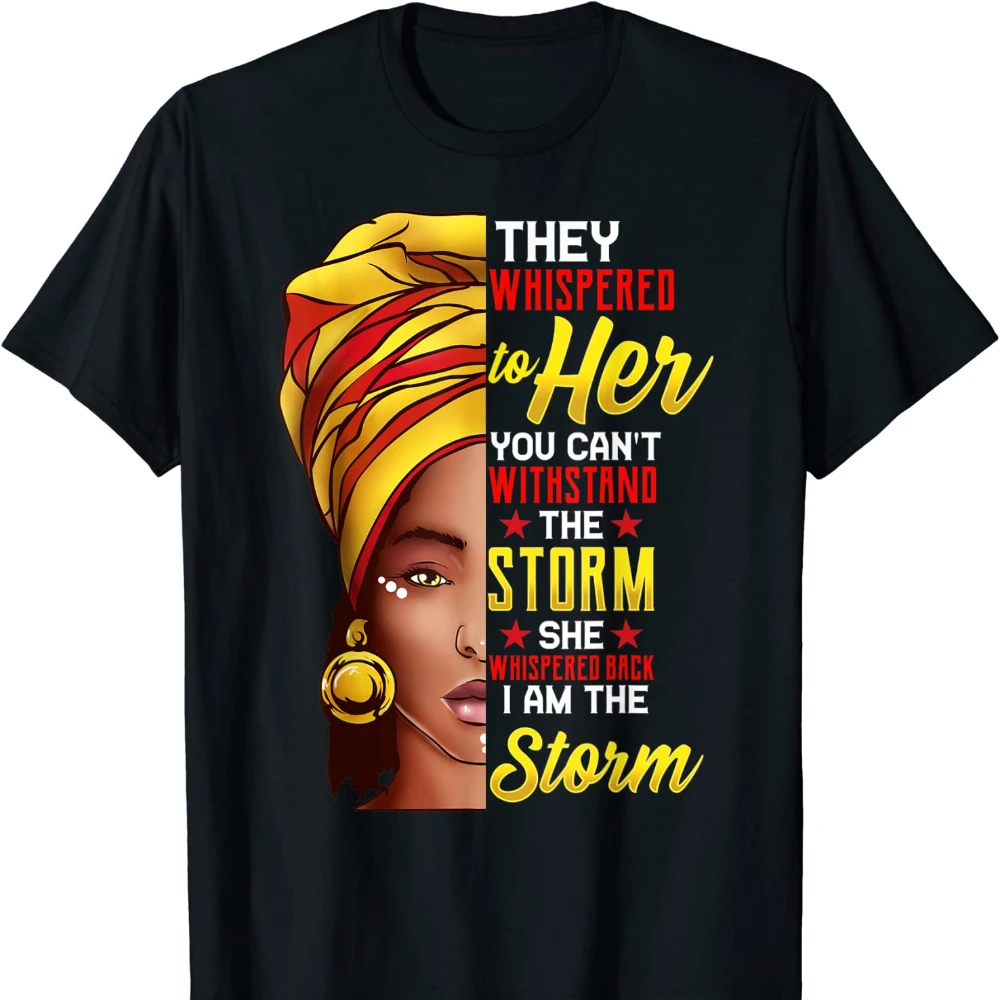 

Черная рубашка с изображением истории месяца, Африканская женщина, афро я искусственная, необычная забавная Женская одежда, персонаж с юмор...