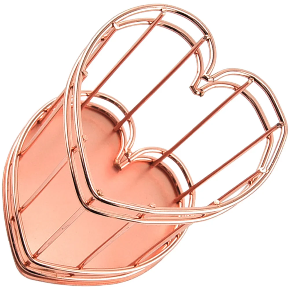 

Iron Heart Pen Holder Desktop Stationery Bucket Organizer Toiletry Containers