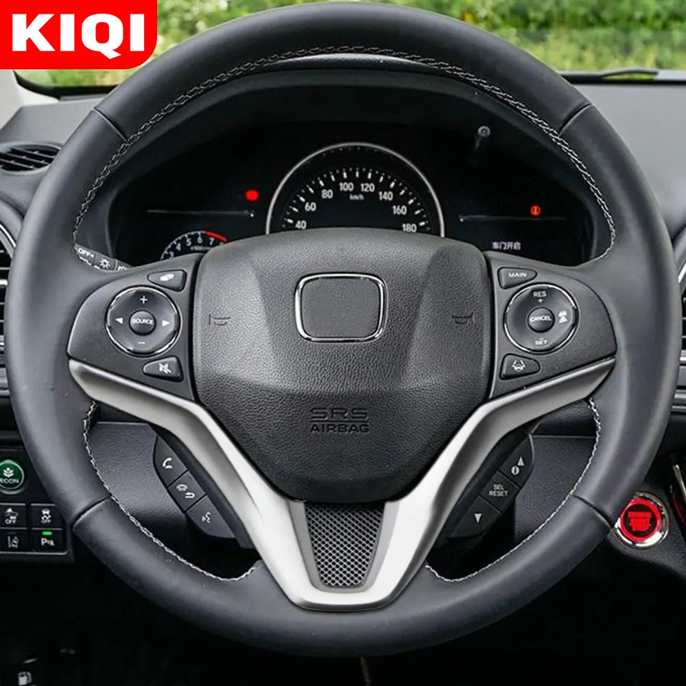 ABS хромированные блестки Наклейка для Honda чехол рулевого колеса автомобиля HRV Vezel