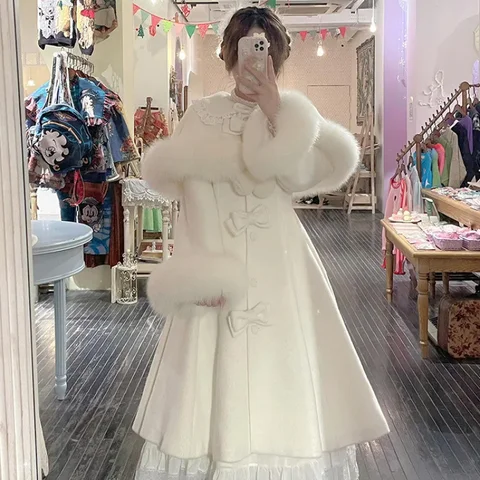 2025 модное темпераментное пальто, накидка, шаль, два зимних новых женских однотонных пальто с бантом-бабочкой и воротником средней длины для женщин