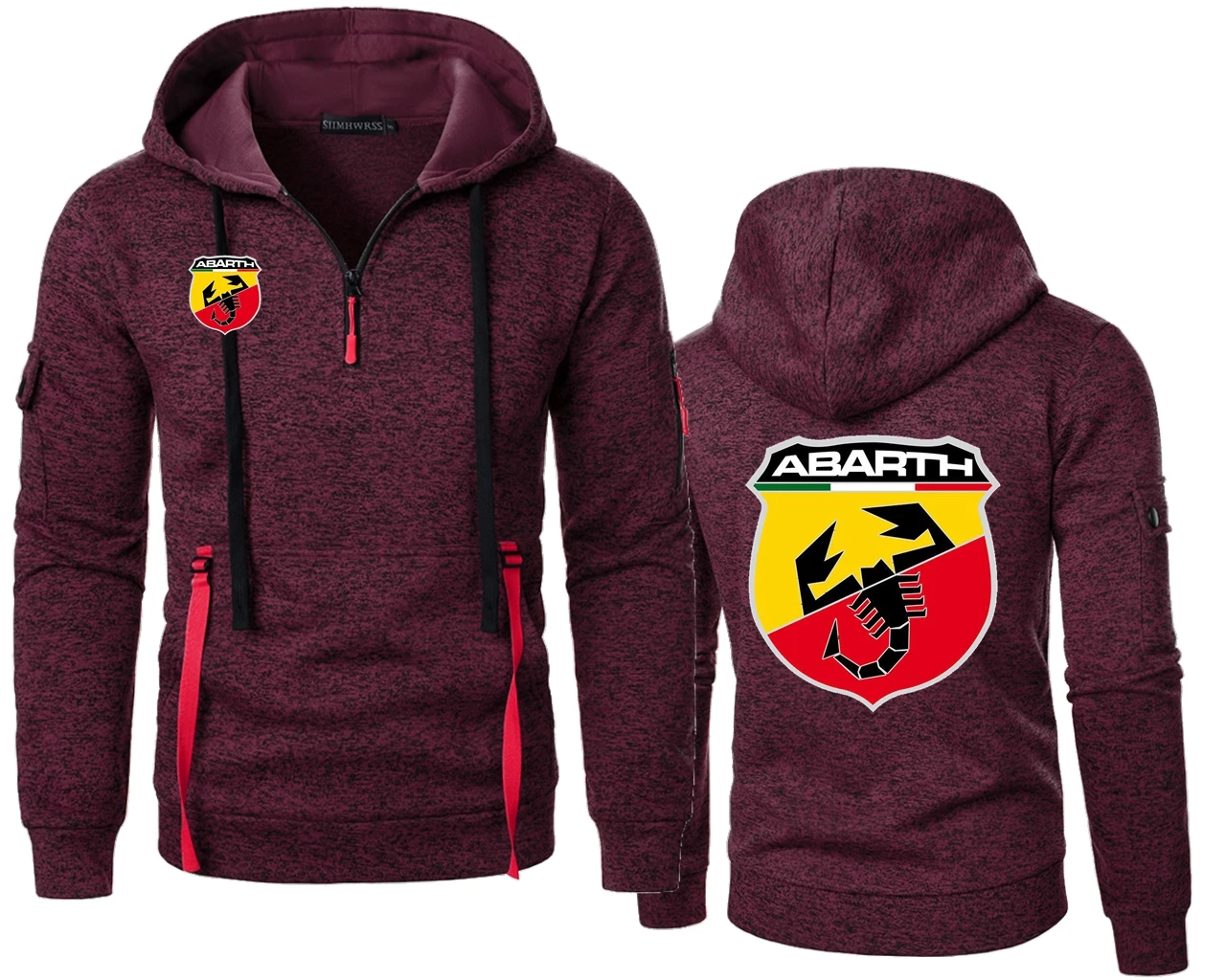 Фото Толстовки Abarth Scorpion Italy с полузастежкой-молнией и жаккардовым узором, DIY 131, Abarth 695, Abarth 595, куртки, свитеры, верхняя одежда, флис, уличная одежда №5