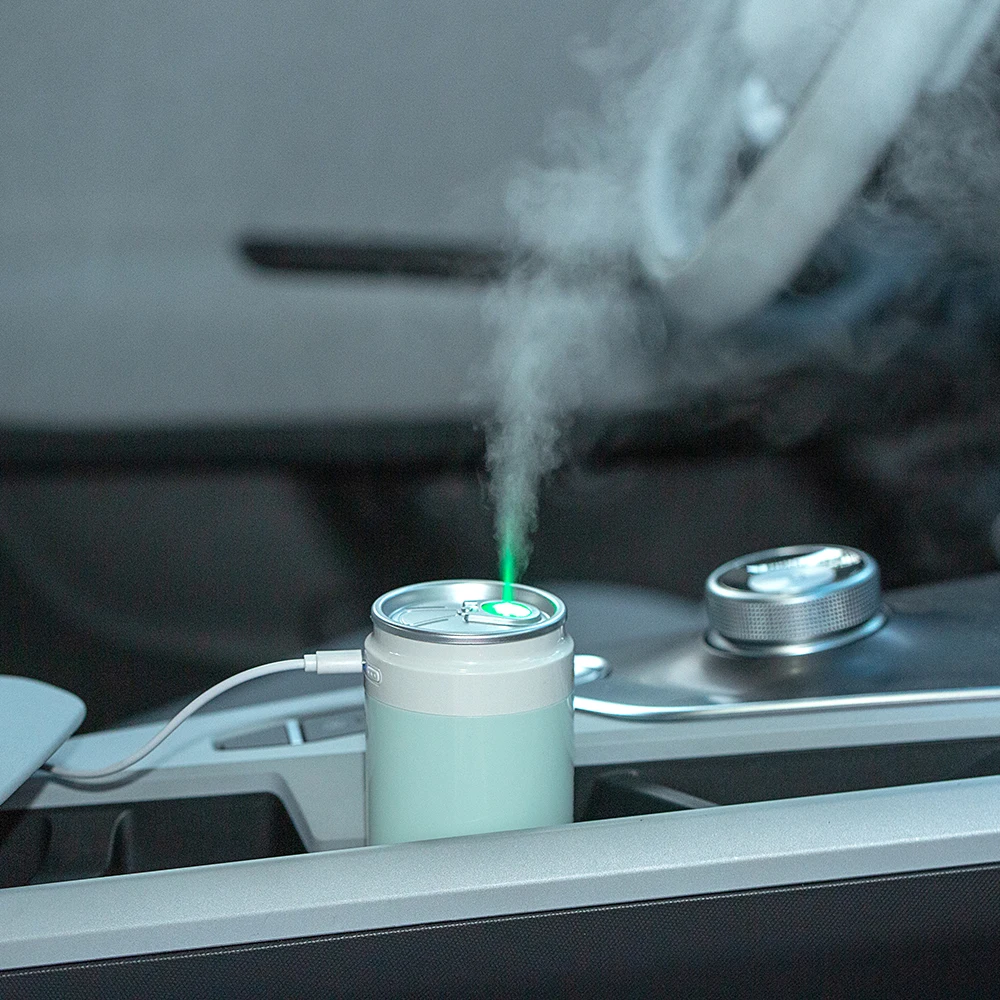 

Cute Ring-Pull Can Air Humidifier Diffuser Mini Mute With Night Light USB Heavy Fog Diffuser Essential Oils
