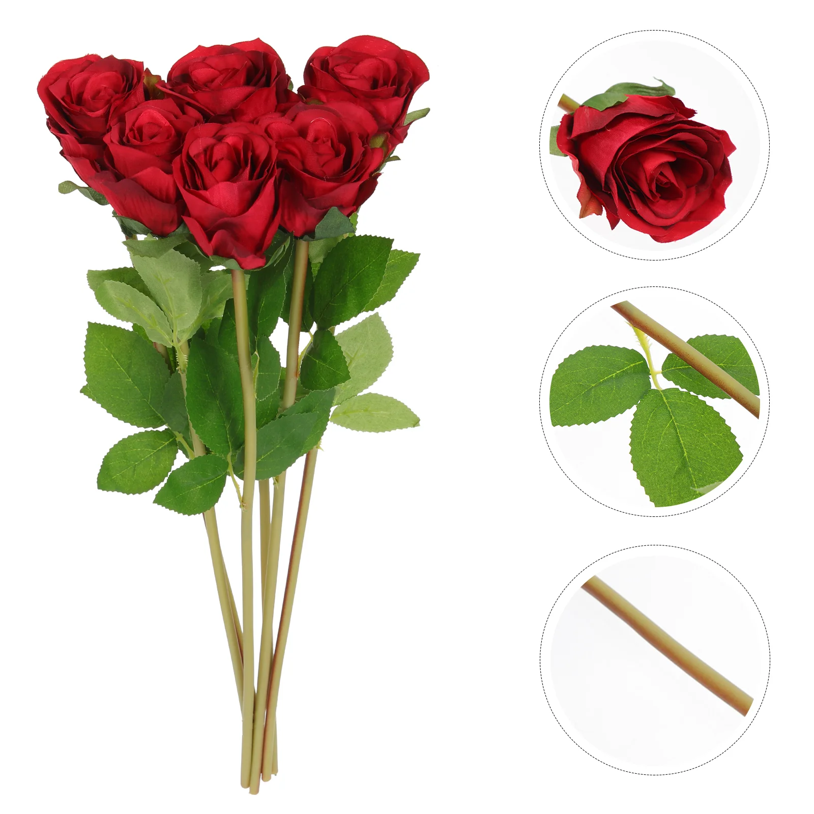 

Rose Flower Roses Artificial Fake Flowers Bouquet Wedding Red Faux Silk Realistic Arrangements Para Artificiales Flores Day Real