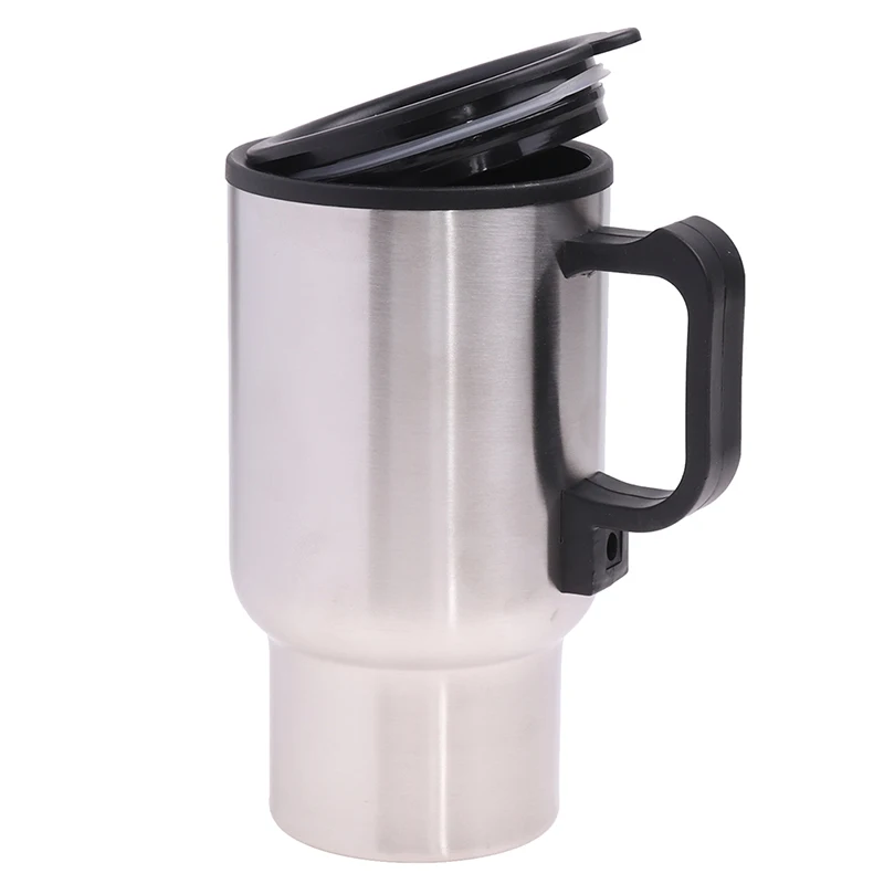 

12V 450ml Steel Vehicle Heating Cup Electric Heating Car Kettle Coffee Heated Mug USB Heating Car Coffee Mug Thermos Cup