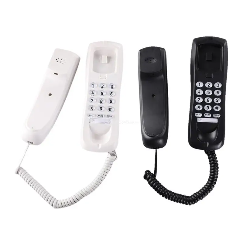 HCD3588 Fixed Landline Wall Telephone Portable Mini Phone Wall Hanging- Telephone for Home Office Dropship