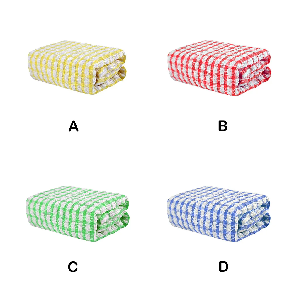 Клетчатое хлопковое чайное полотенце впитывающие кухонные полотенца для посуды