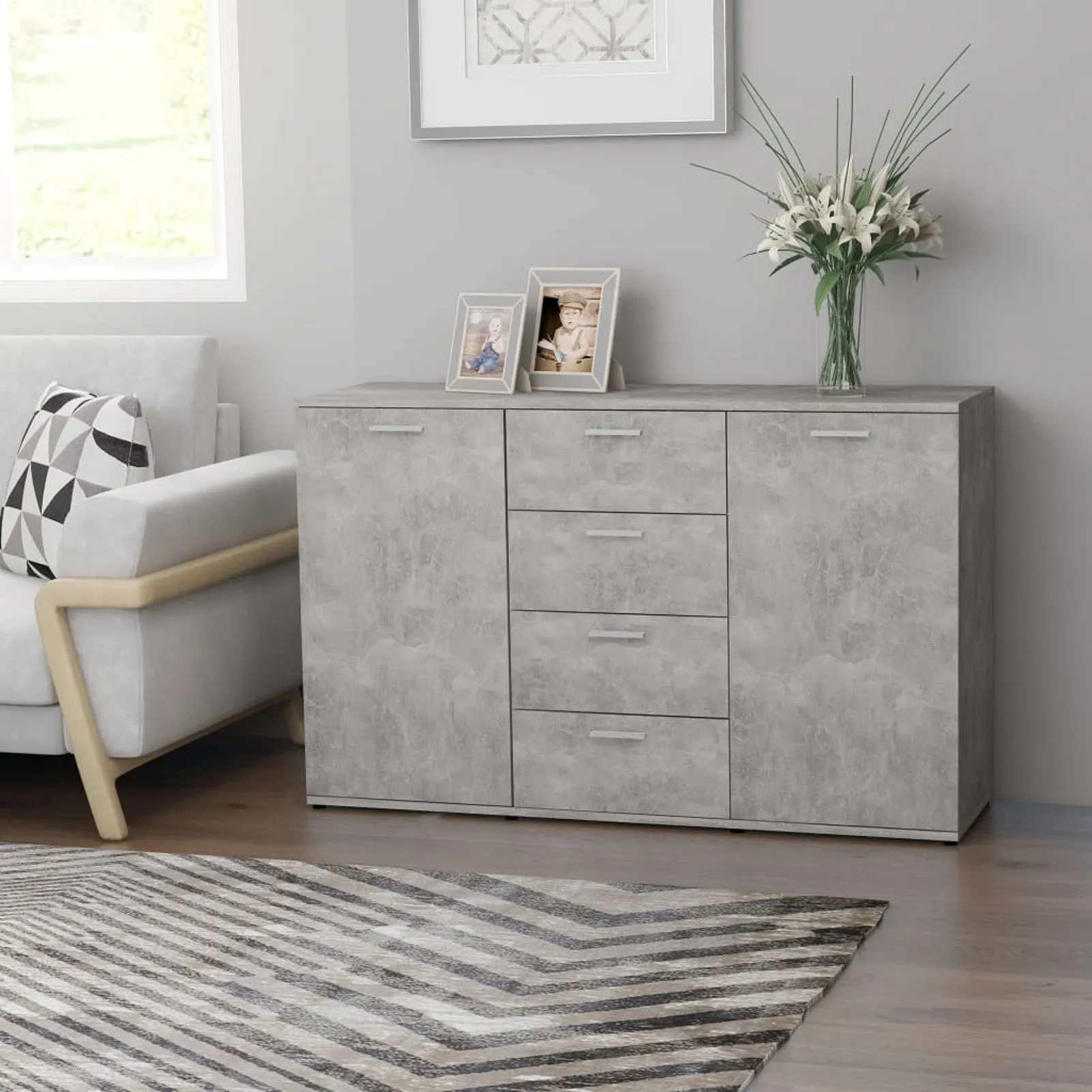 

Sideboard Concrete Gray 47.2"x14"x29.5" Chipboard