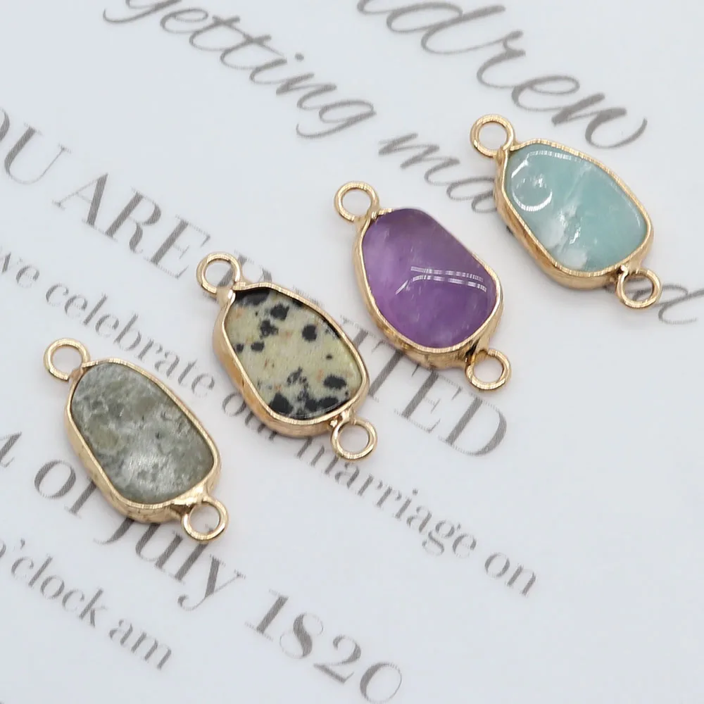 Подвески из натурального камня с двумя отверстиями подвески блестящего для