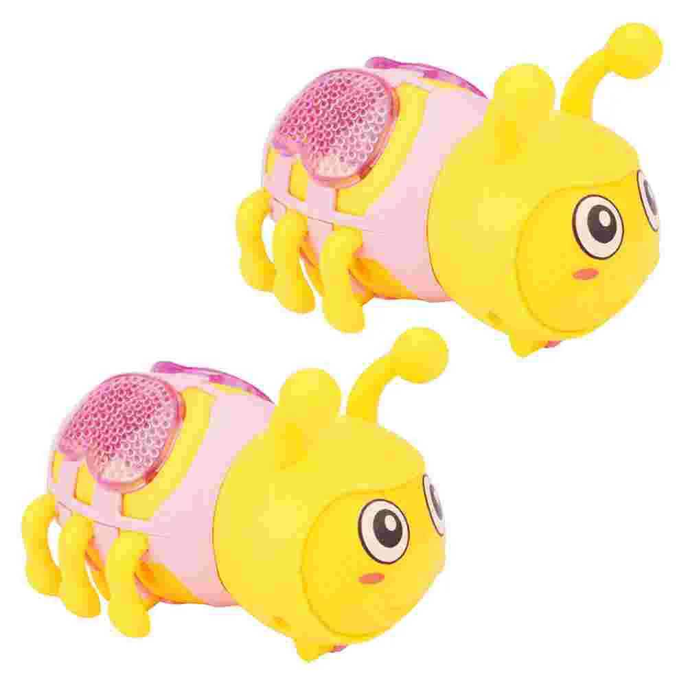 

2pcs Drawstring Glowing Bee Toys Plastic Insect Wind-up Bee Toys for Kids
