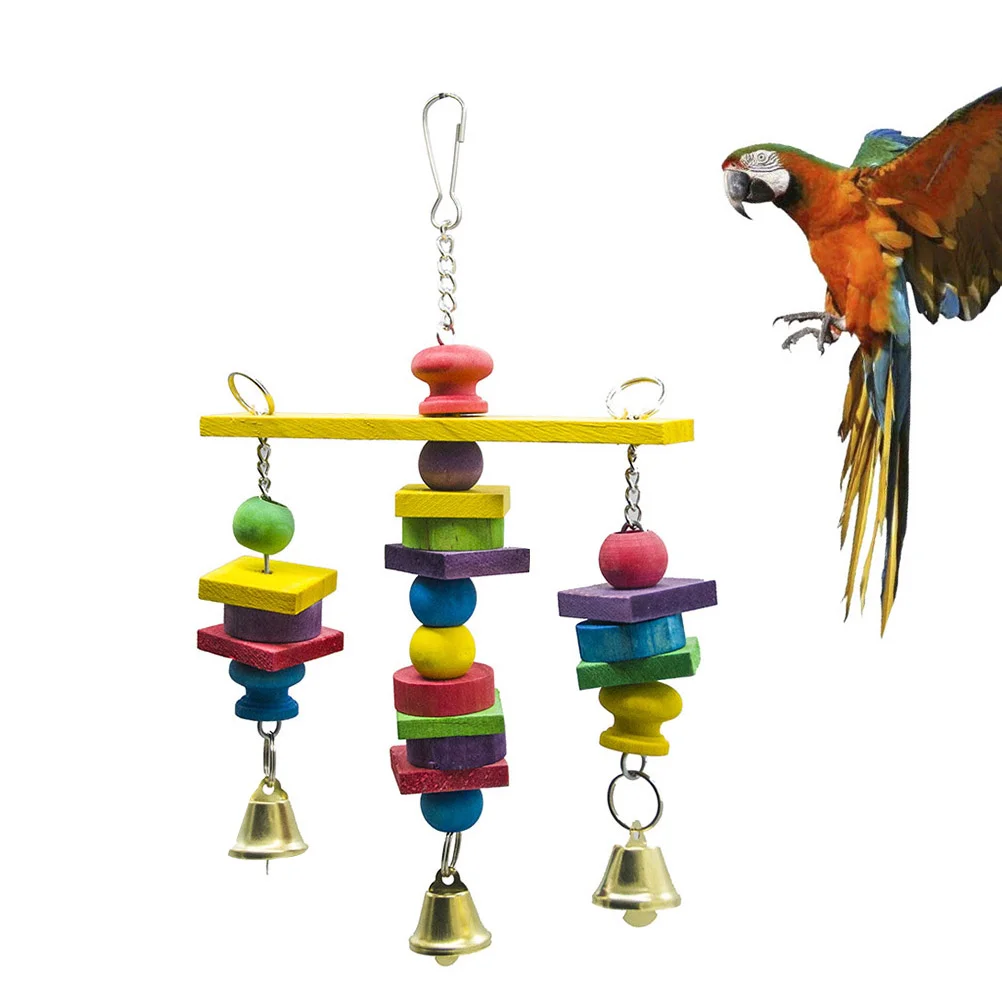

1pc Parrot Interactive Creative Standing Rack Block Cage Accessories Playing for Bird