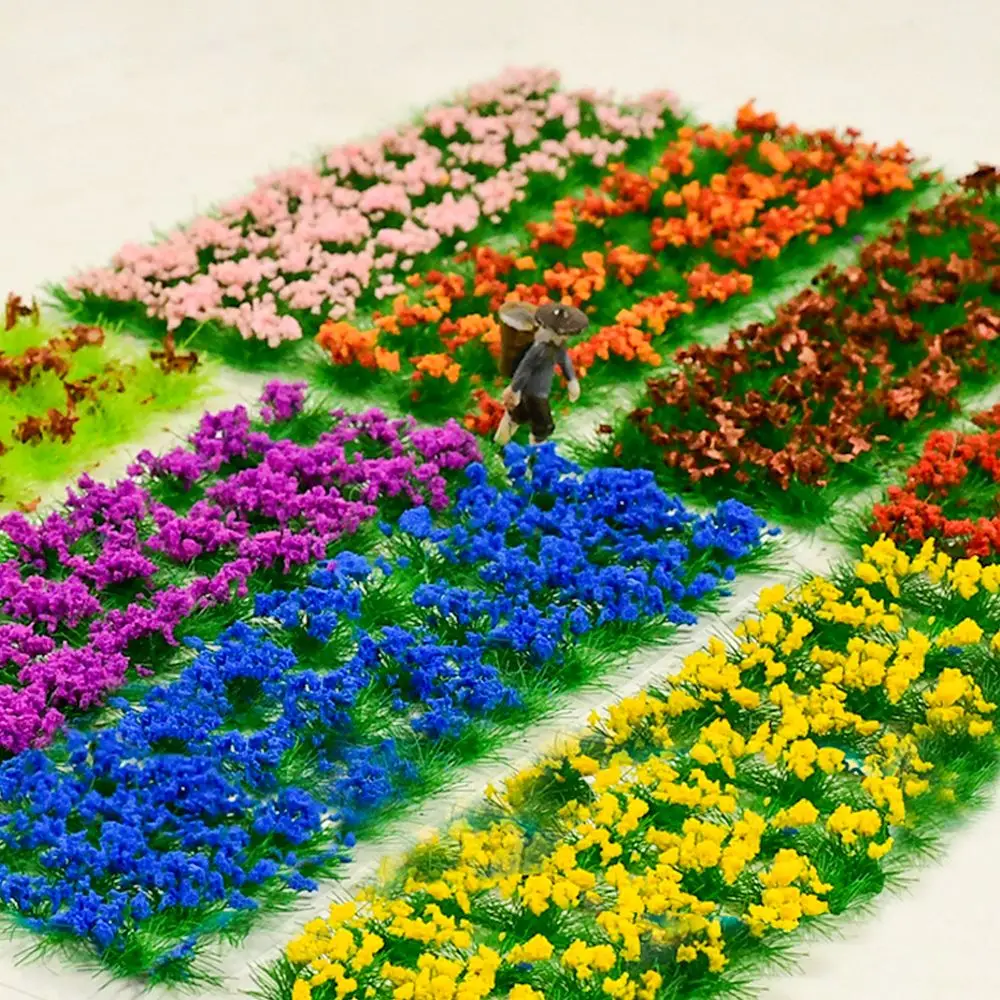 

30Pcs/Boxed Flower Grass Cluster Model Tufts Static Scenery Model DIY Building Layout Miniature Artificial Grass Garden Decor
