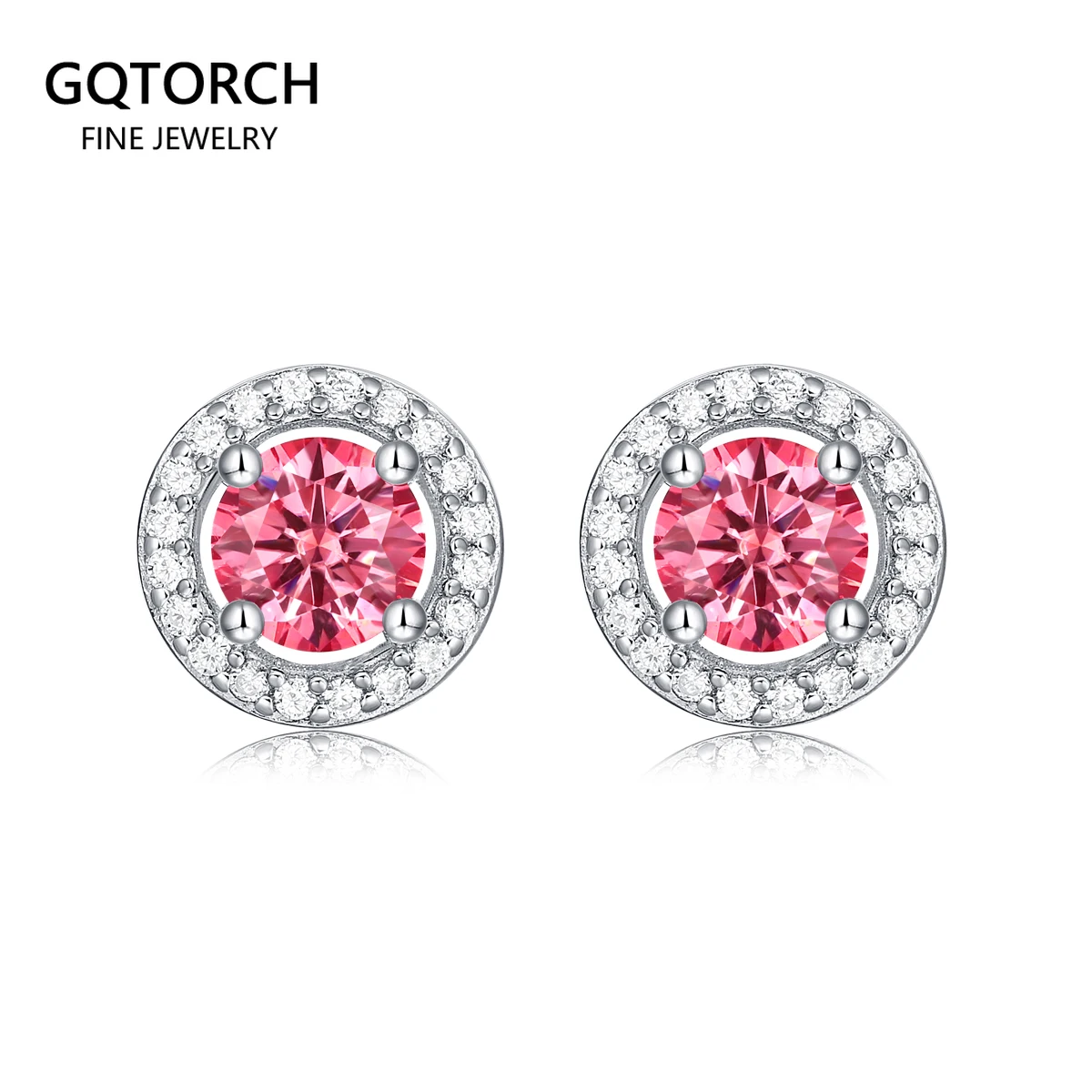 

Женские серьги-гвоздики из серебра 925 пробы, с муассанитом