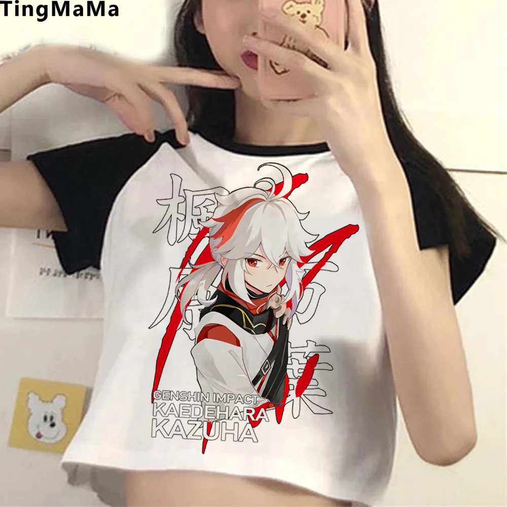 

Женский укороченный топ genshin impact graphic, Готическая эстетика, укороченный топ со сказочным принтом