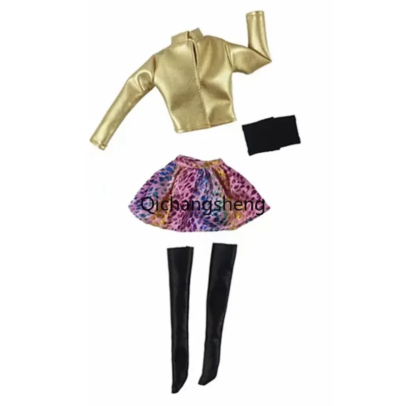Аксессуары для кукол 1/6 BJD Модный золотой комплект одежды куклы Барби наряды