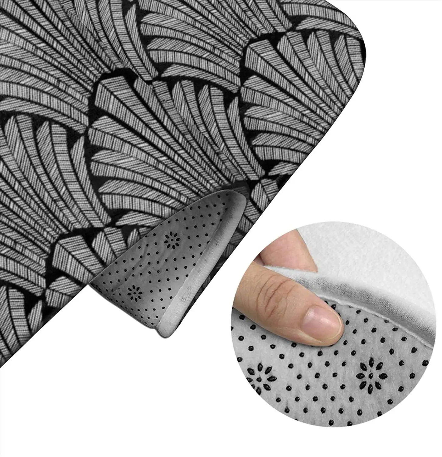 

Deco Black and White Bathroom Mat Sets 3 Piece Set Rugs Memory Foam Mat Set Toilet Seat Cover Bath Mat lid Cover