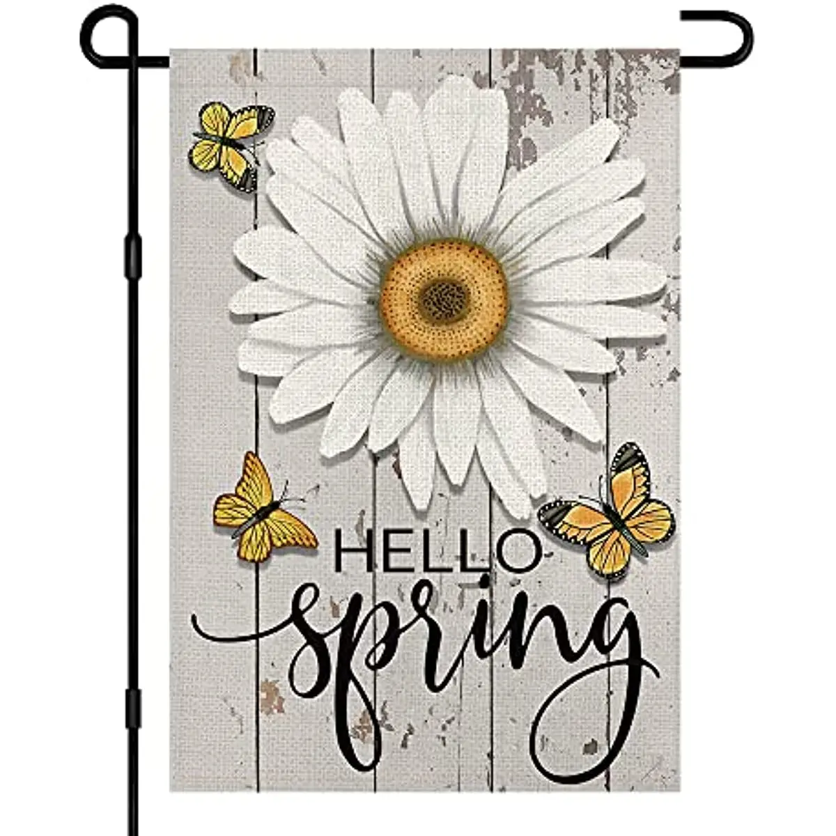 

New Hello Spring Flower Garden Flag 12x18 Inch Double Sided Burlap Outside, Seasonal Floral Sign Yard Outdoor Small Flags