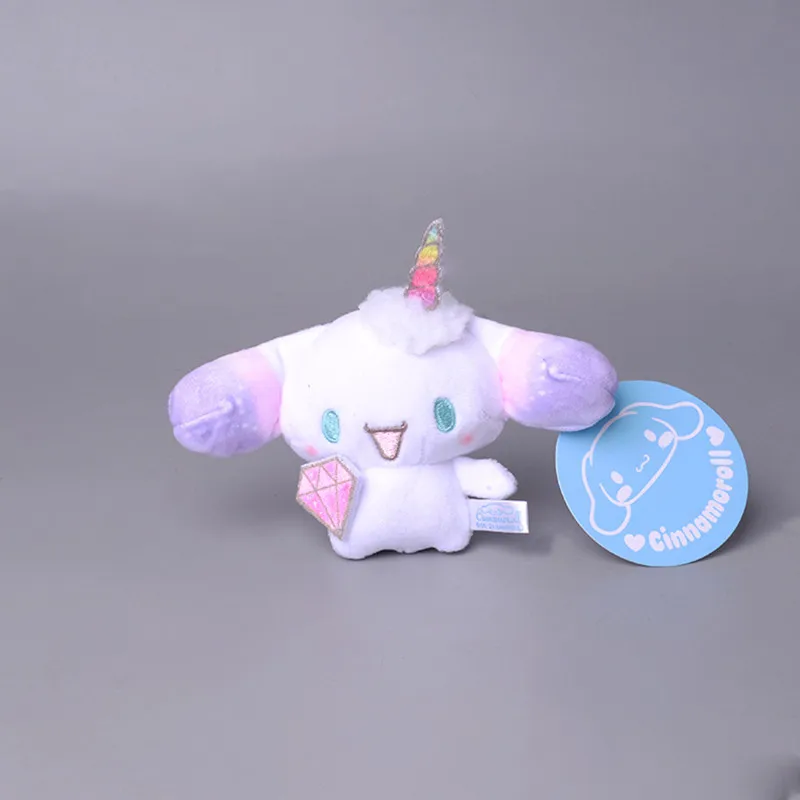 

11 см, милый плюшевый брелок Sanrio Cinnamoroll, милые плюшевые брелки, мягкие плюшевые брелки для девочек и детей, подарки