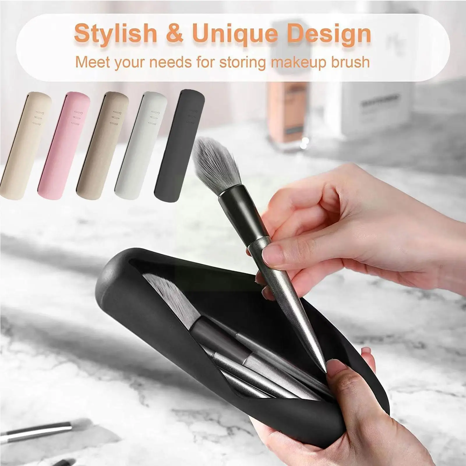 

Fashion Silicone Cosmetic Bag Women Portable Travel Up Make Brush Zipper Wash Kit Mini Box Makeup Organizer Toiletry B K1n1