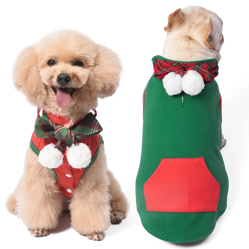 

Pet Supplies Pet Dog Christmas Vest Plush Warmth and Cold Protection Halloween Dog Sweater Dog Vest