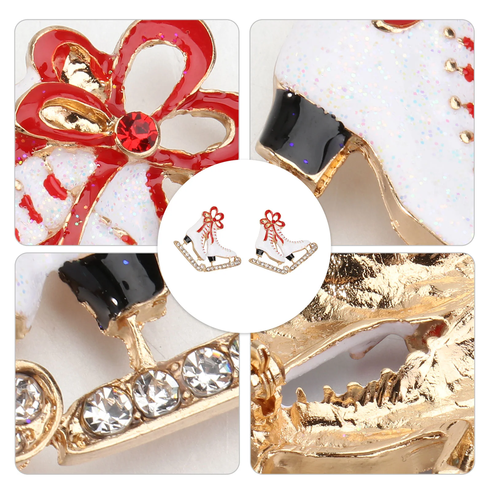 

Christmas Crystal Broochenamel Jewelry Brooches Breastpin Pin Holiday Stuffer Stocking Filler Bag Favor Winter Rhinestone Badge