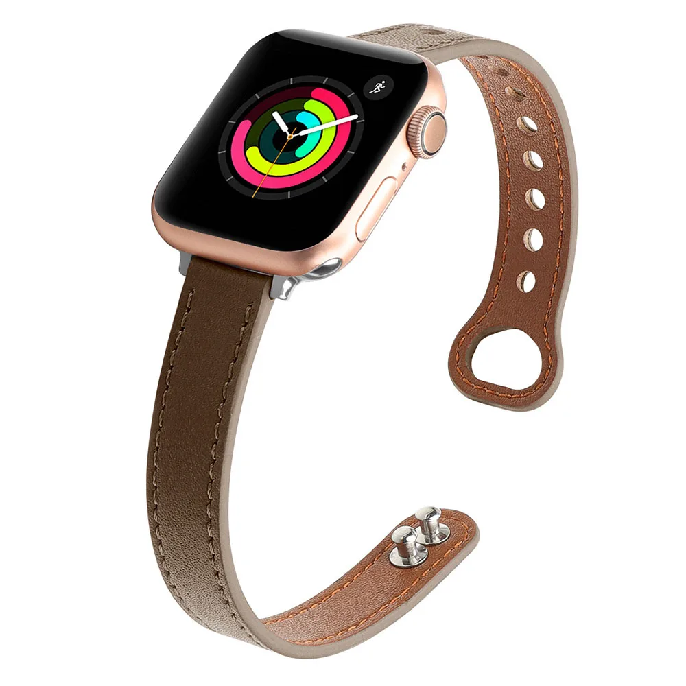 

Ремешок маленький для Apple Watch Band 38 мм 40 мм 42 мм 44 мм 41 мм 45 мм, кожаный женский браслет для IWatch Series 7 6 5 4 SE 3 2 1