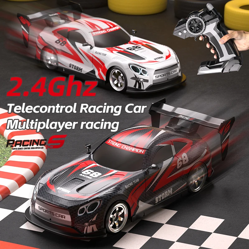 

2,4G RC спортивный автомобиль высокоскоростной Дрифт с подсветкой звук 4WD дистанционное управление плоский гоночный автомобиль детские игрушки для мальчиков новогодние подарки