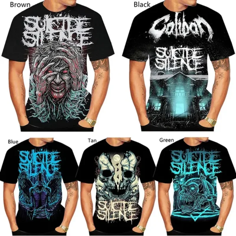 

Fashion Men Clothing Suicide Silence Deathcore Rock Band 3D Print T-shirt Personality Hip Hop Harajuku Unisex Oversized T Shirt