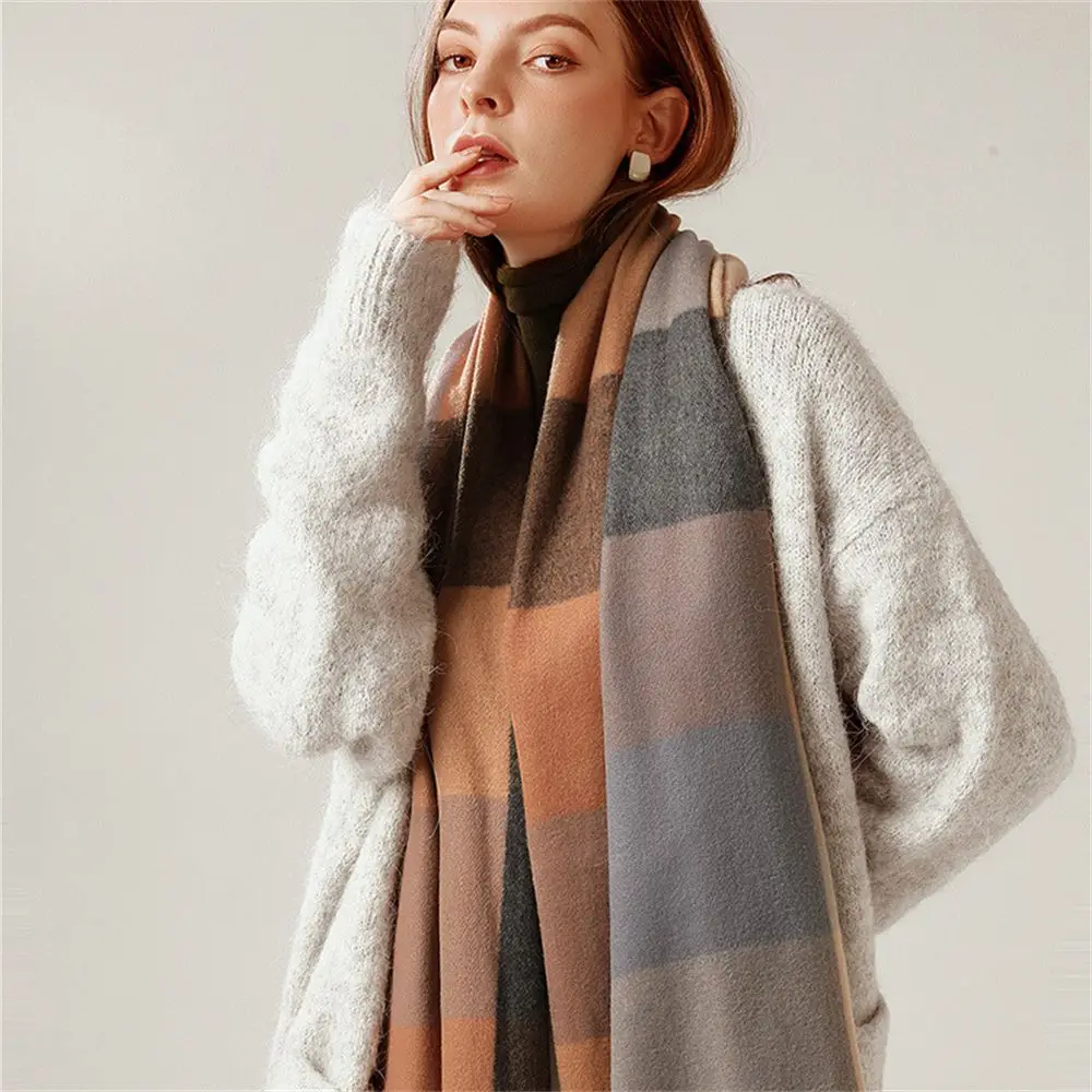 

Ourdoor Plaid Women Lady Winter Warm Neck Shawl Tartan Check Wrap Stole Scarf