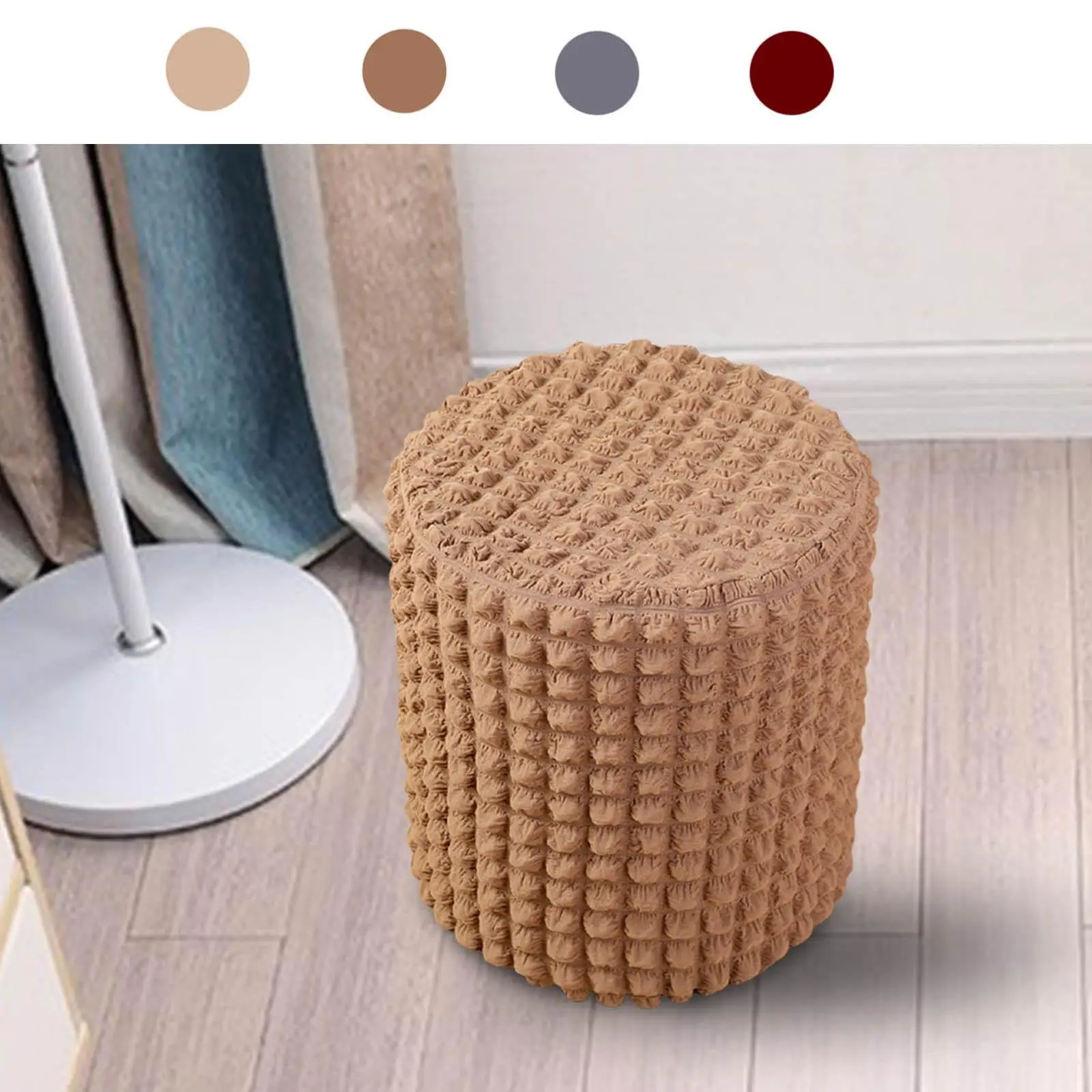 

Stretch Ottoman Cover Soft Removable Foot Rest Stool Covers for Office Home