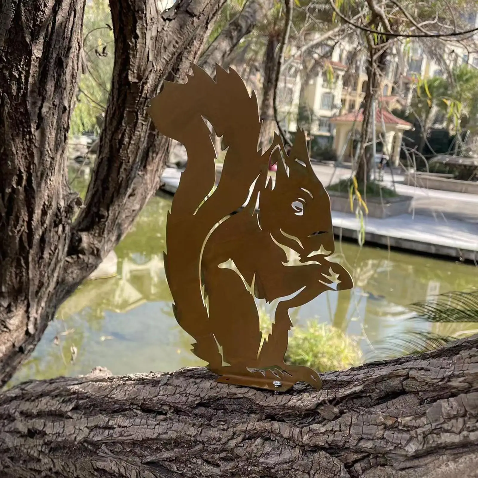 

Squirrel Silhouette Animal Shape Decoration Garden Sculpture Lawn Ornaments for Outdoor Yard