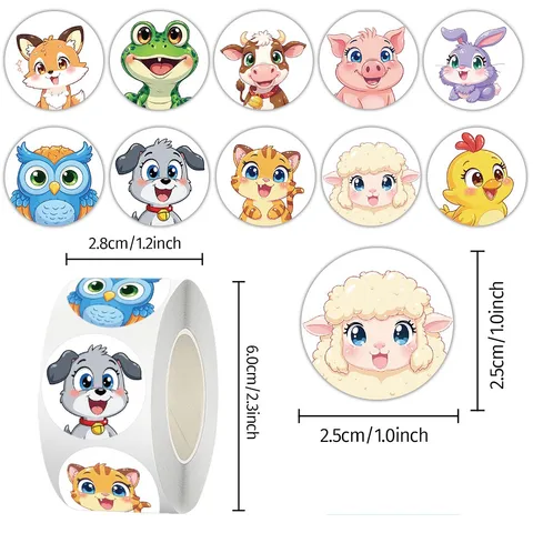Набор наклеек с мультяшными животными