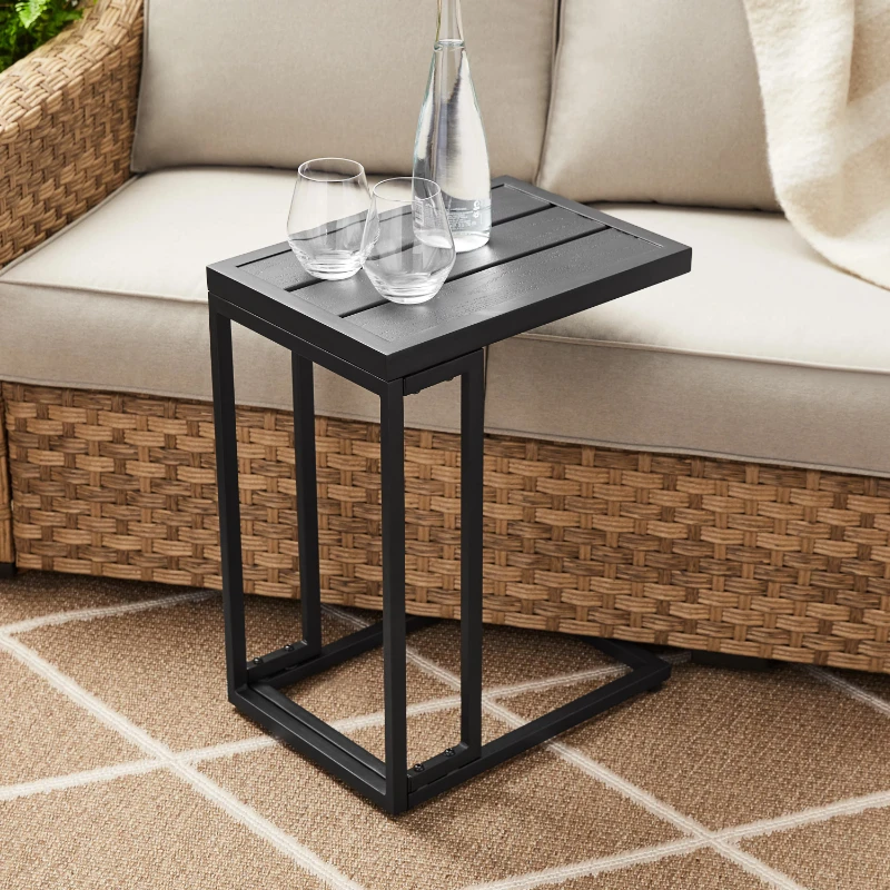 

Milport Slat Top Side Table- 22 Inches- Black