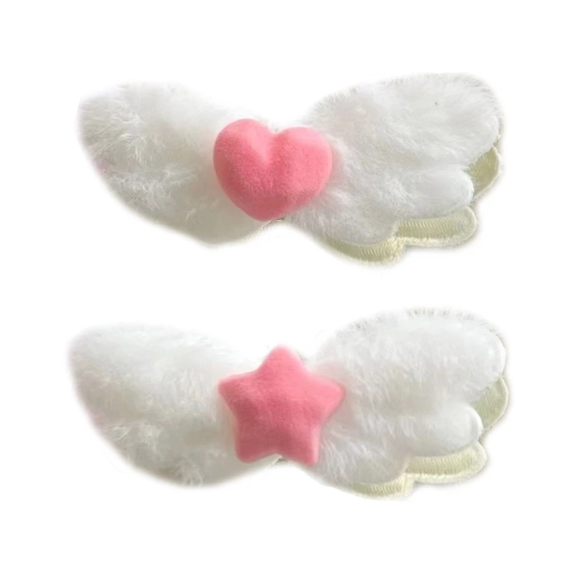 

652F Plush Wing Shape Hair Clip Nonslip Hair Barrettes for Hot Girl Duckbill Hairpin