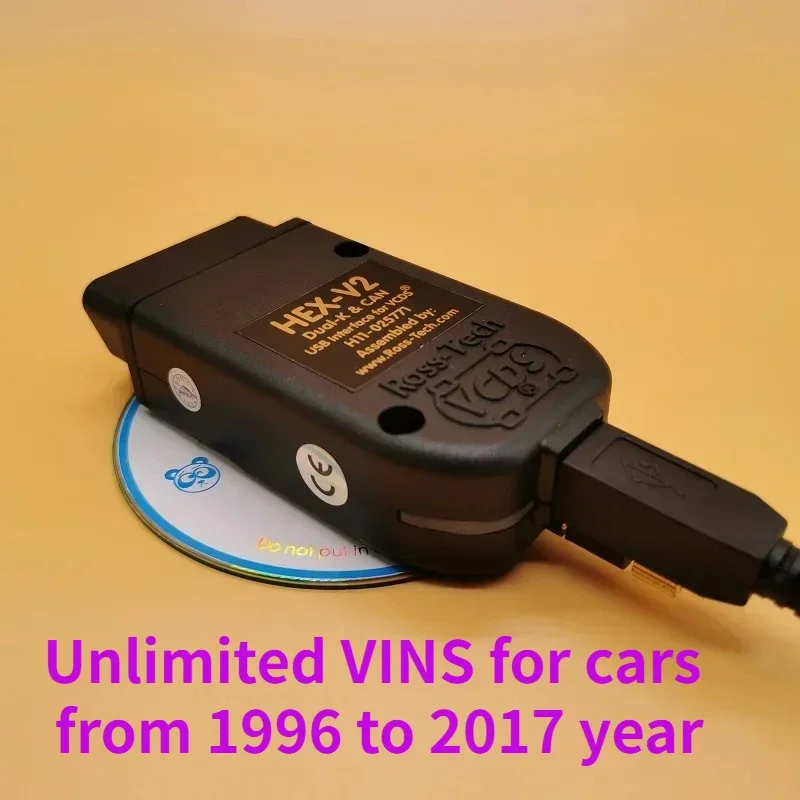 2024 VCDScan HEX V2 VAGCOM 24 7 VAG-COM интерфейс для VW AUDI Skoda Seat Vcds24.7 Многоязычная Автомобильная