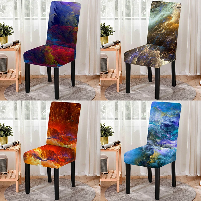 

3D Color Pattern Print Chair Cover Dustproof Anti-dirty Removable Office Chair Protector Case Chairs Living Room Vanity Chair