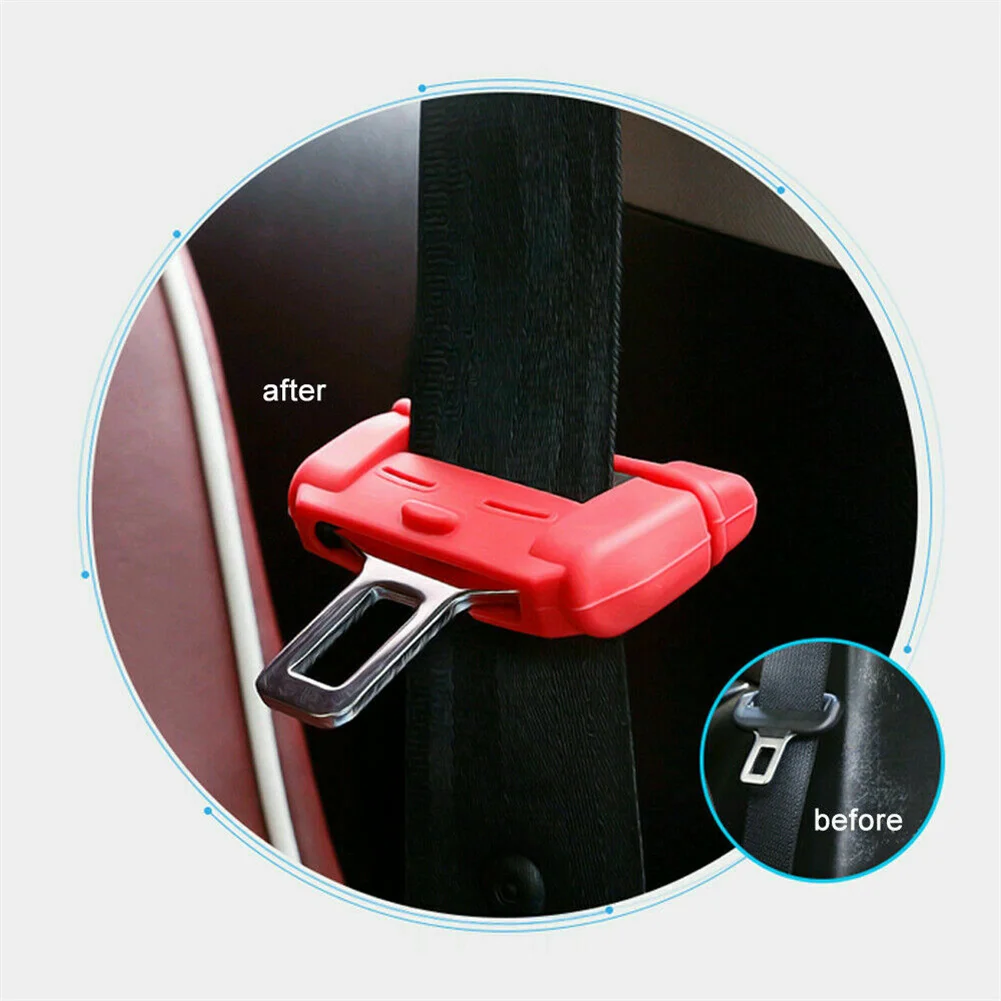 

Durable Seat Belt Buckle Cover Protector Cover Red Silicone Accessories