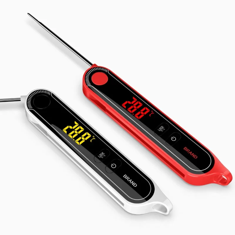

New LED Luminous Folding Barbecue and Grill Thermometer 5 Seconds Fast Temperature Measurement Food Oil Thermometer