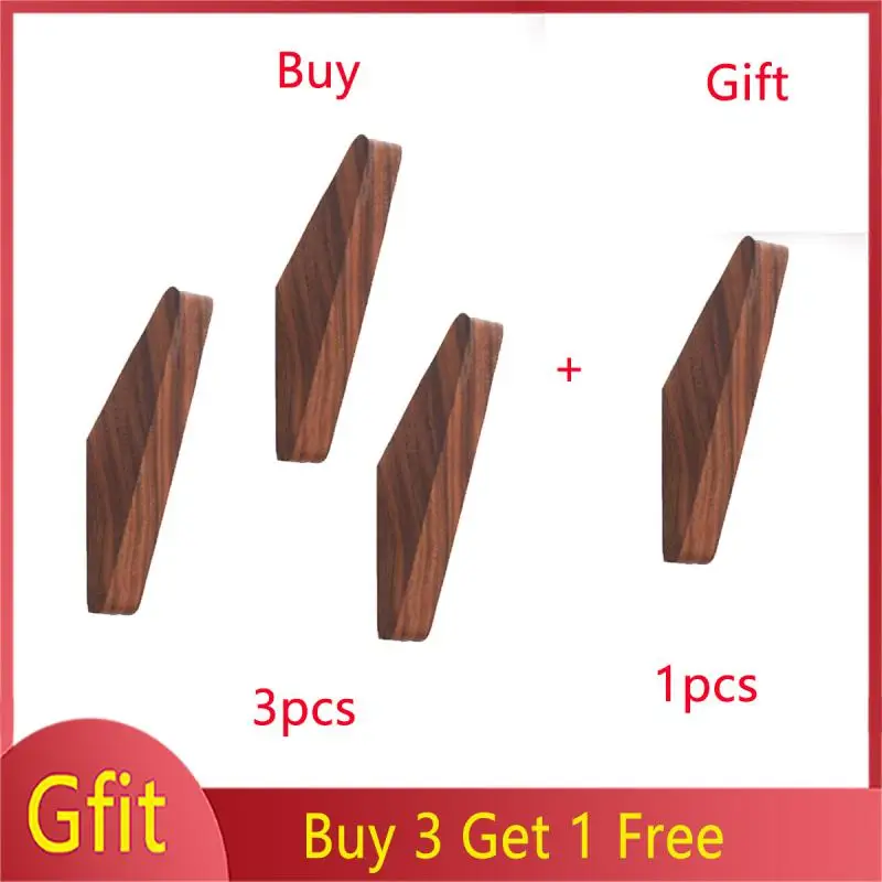 

Natural Wood Clothes Hanger Wall Mounted Coat Hook Decorative Key Holder Hat Scarf Handbag Storage Hanger Bathroom Rack Hook