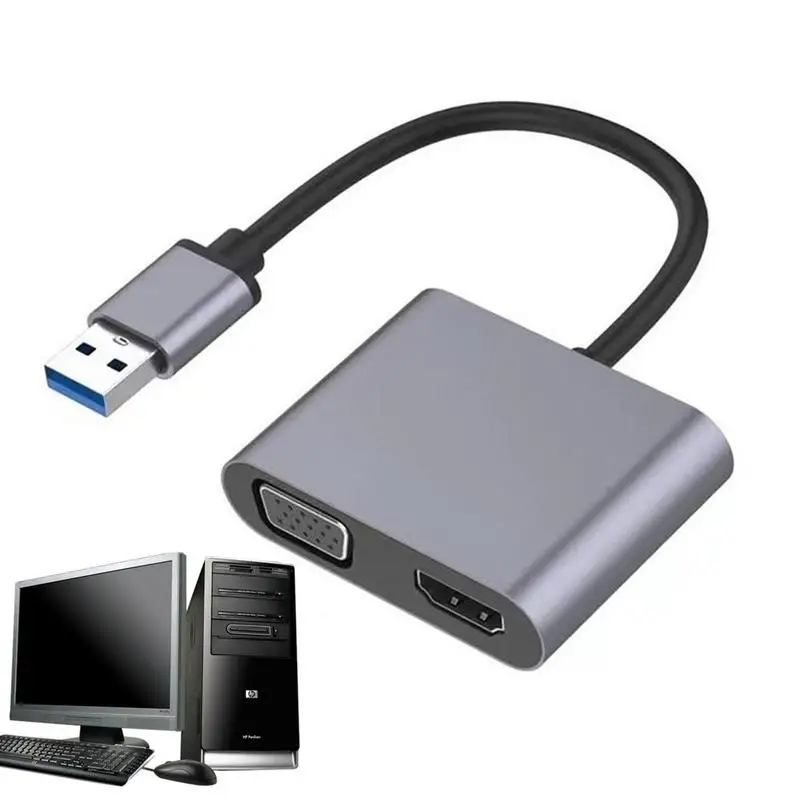 

Адаптер USB-VGA для ноутбука, 1080P, 2 в 1