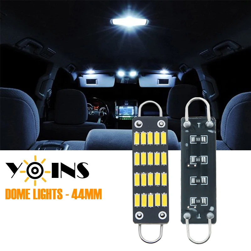 

50 шт. гирлянда C5W 44 мм автомобильные купольные огни оптом 12 В светодиодная 4014 20SMD Автомобильная дверная лампа сигнал лампа для чтения багажни...