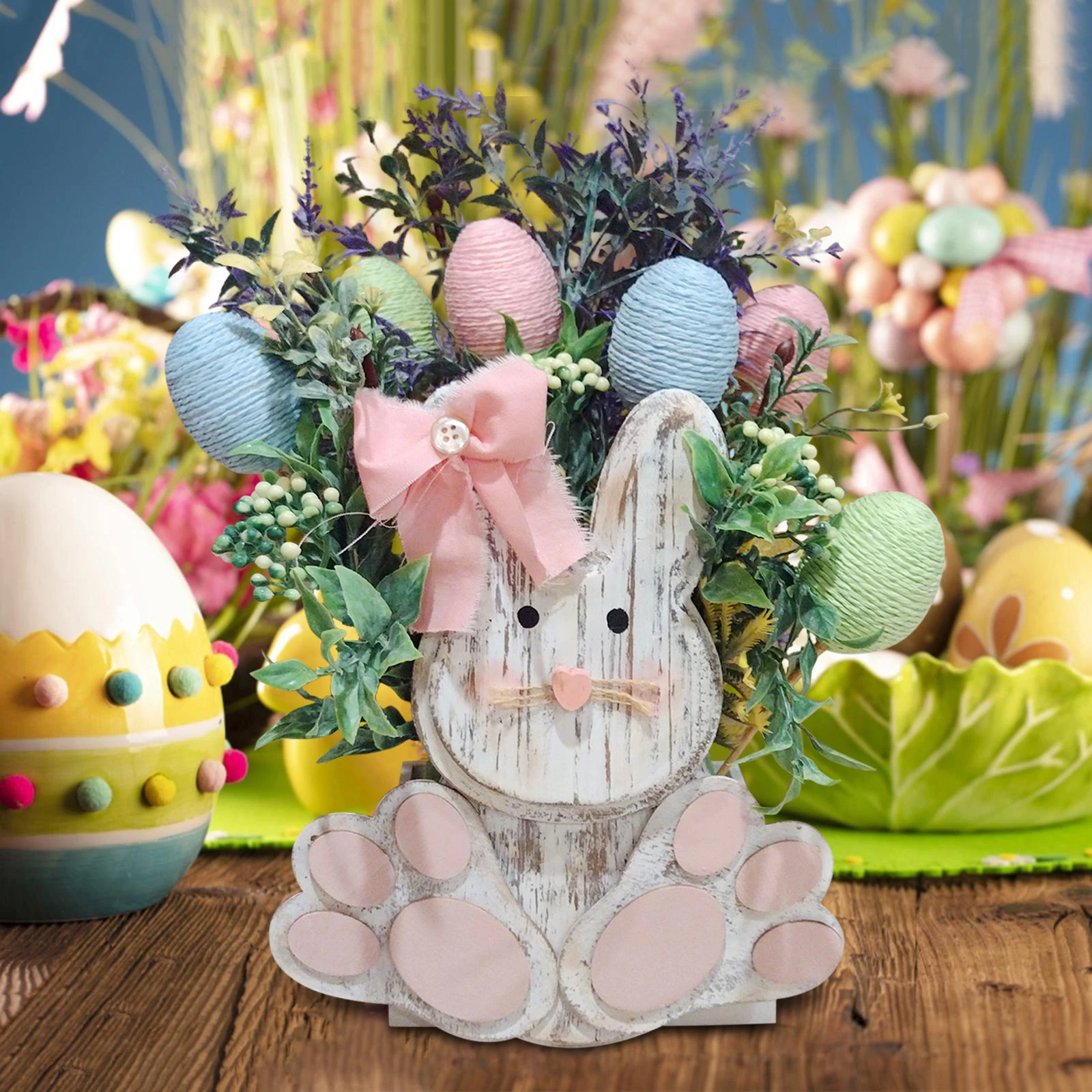 

Милый Пасхальный кролик, Горшечное растение, художественные изделия, декоративный кролик, горшок для растений, настольные украшения, празд...