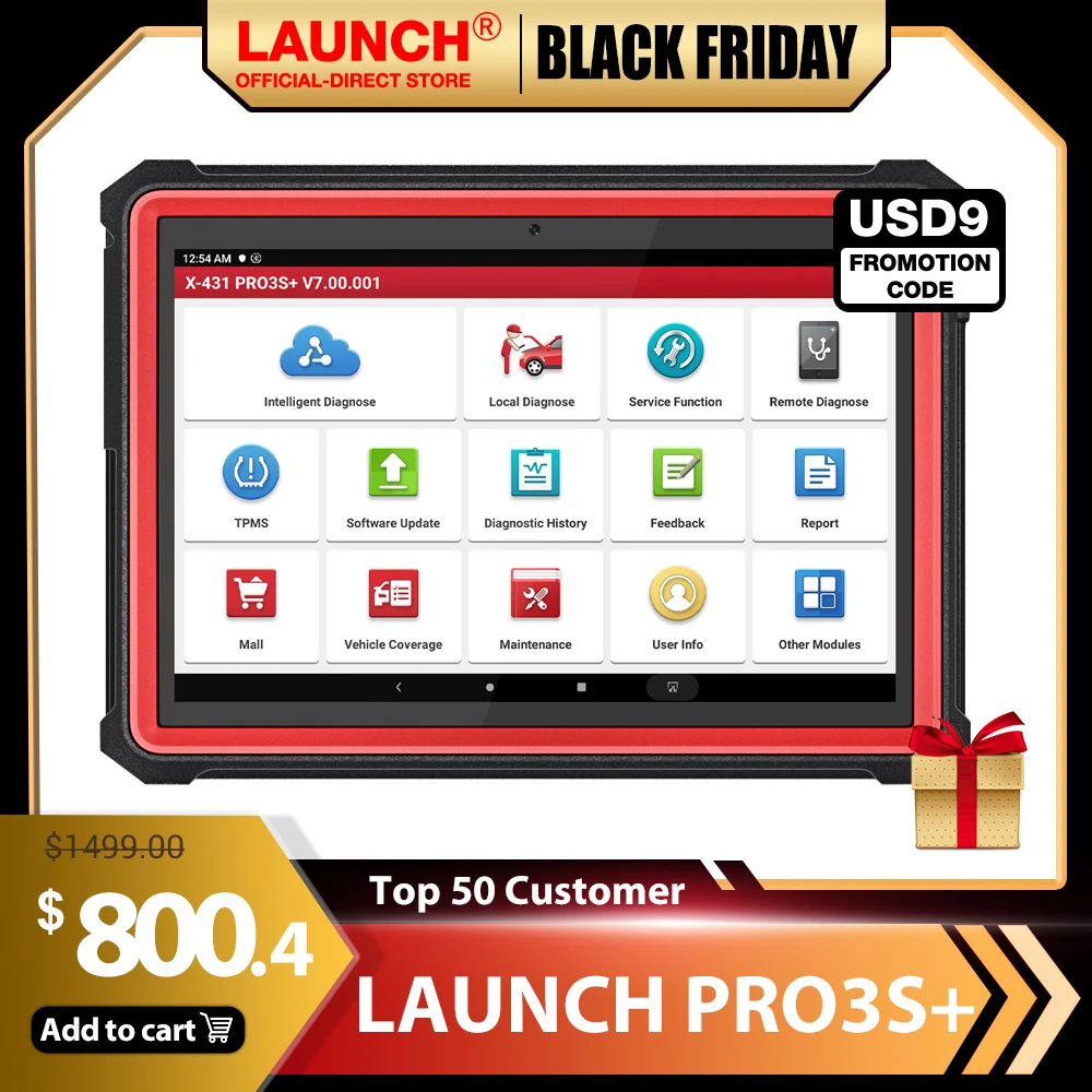 

LAUNCH X431 Pro3s Plus 10.1" OBD2 Diagnostic Scanner Automotive Auto Diagnostic Tool Car Code Reader X431 PRO ECU Coding