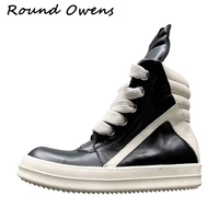 owens winter high top men shoes sneakers jumbo lace up women thick soled leather rick geobasket strobe zipper motorcycle boots
