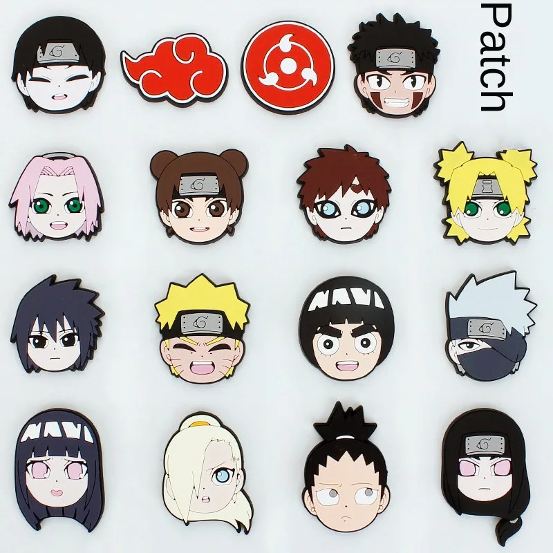 

100pcs Naruto Diy Semi-Manufactures Trinkets Silicone Patch PVC Paster Stickers For Mobile Phone Case Cover Earphone Case